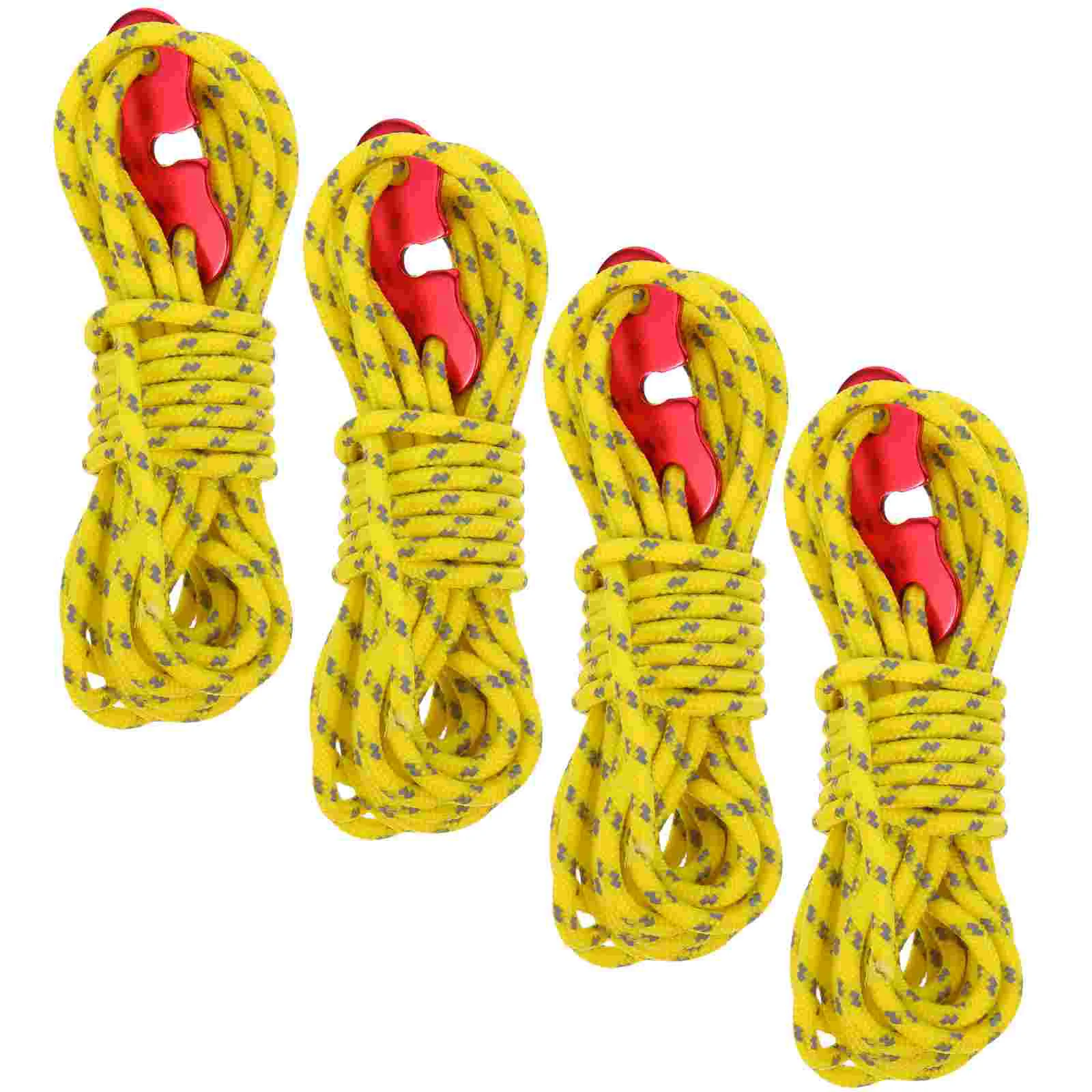 

4 Pcs Ceiling Rope Adjuster Camp Ropes with Tensioner Tent Cord Camping Tarp Waterproof