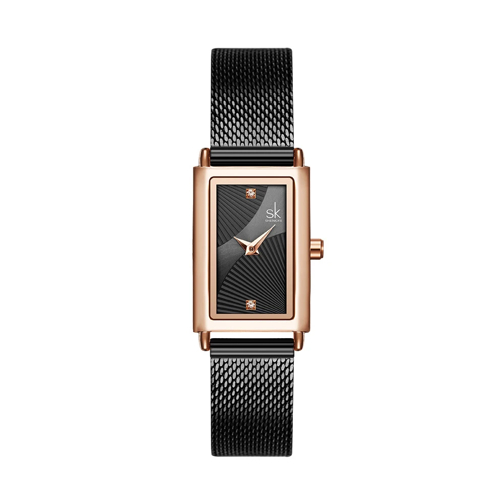Women's Small Square Analog Watch with Niche Premium Ultra Thin Stainless Steel Strap Waterproof Round Minimalist Wristwatch