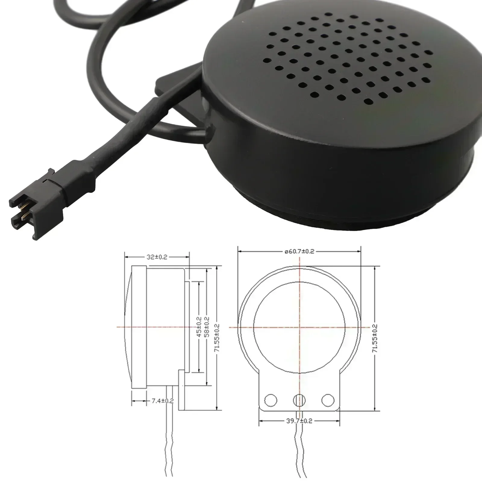 Horn Speaker For Chevrolet & Related Car Wiring Harness 2pin-Lead Speaker 12V Black ABS Suitable For Most Cars Accessories