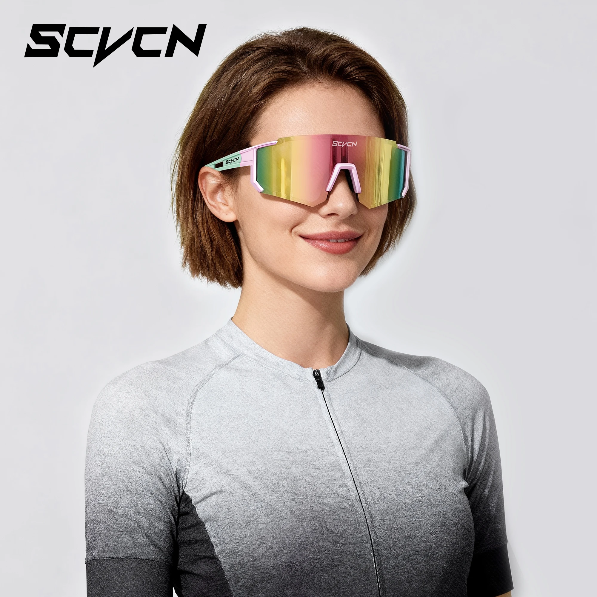 SCVCN Fashion Cycling Glasses Outdoor Sports Running Bicycle Sunglasses Men MTB Cycling Glasses UV400 Women Road Bike Glasses