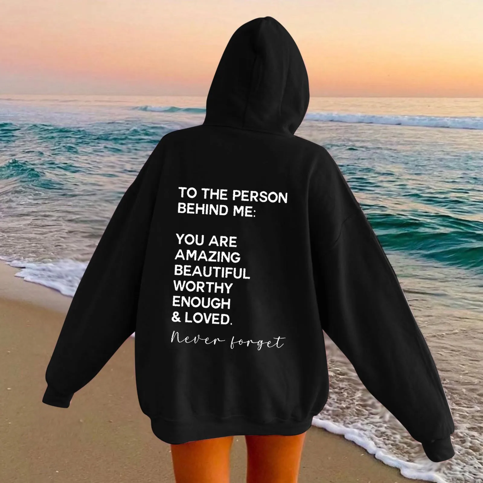 To The Person Behind Me Hoodie With Kangaroo Pocket Sweatshirt Vintage Aesthetic Hoodie With Words On Back Unisex Trendy Hoodies