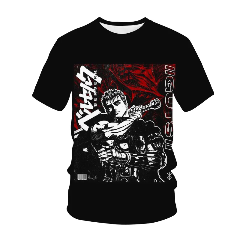 New T-shirt Berserk 3D Printed Tees Men Women Kids Fashion Short Sleeve Goth Comfortable Men's T-shirt Breathable Top 100-6XL