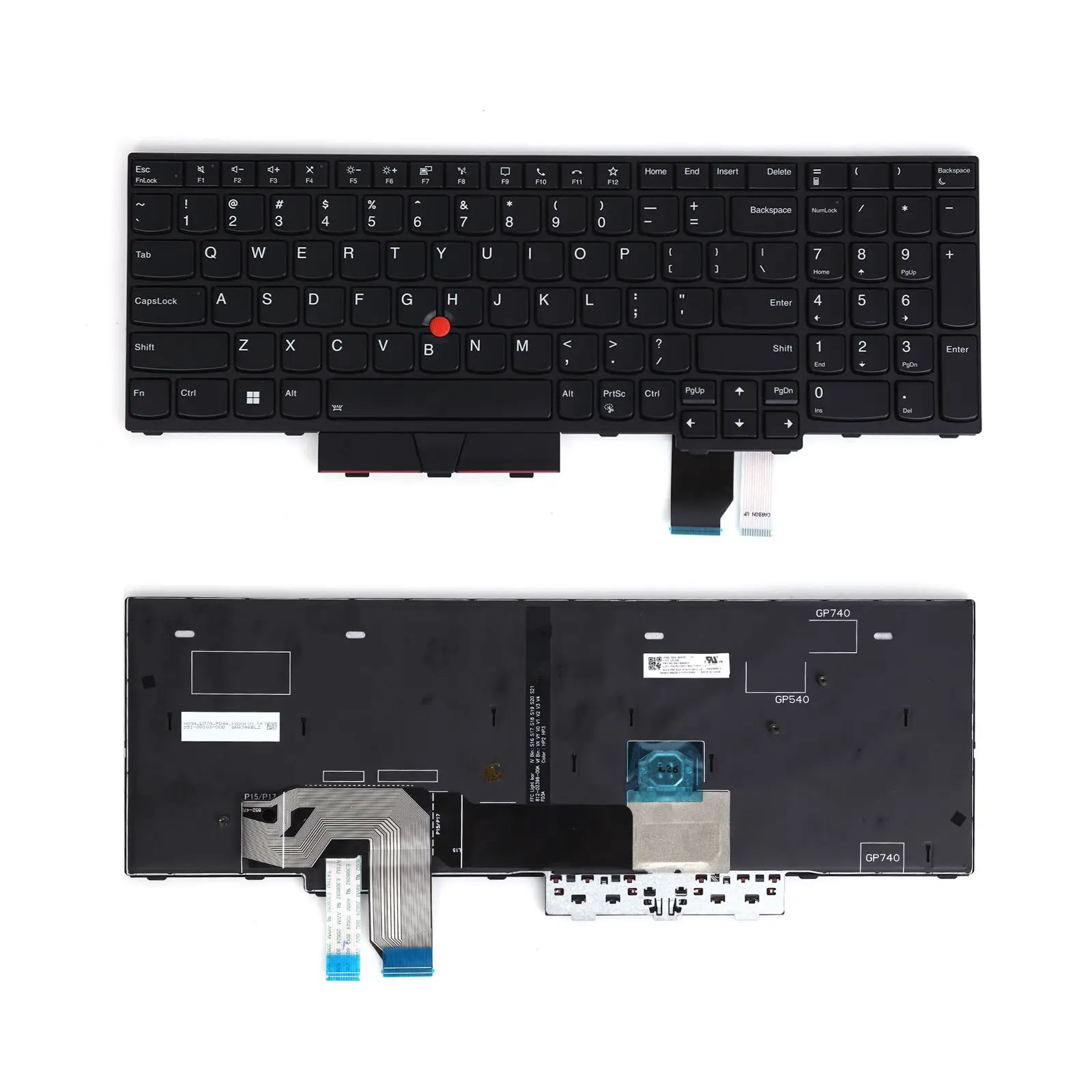 US Laptop Keyboard for Lenovo Thinkpad T5G GEN2 P15 GEN2 P17 GEN2 Series Black with Backlit and Point Stick