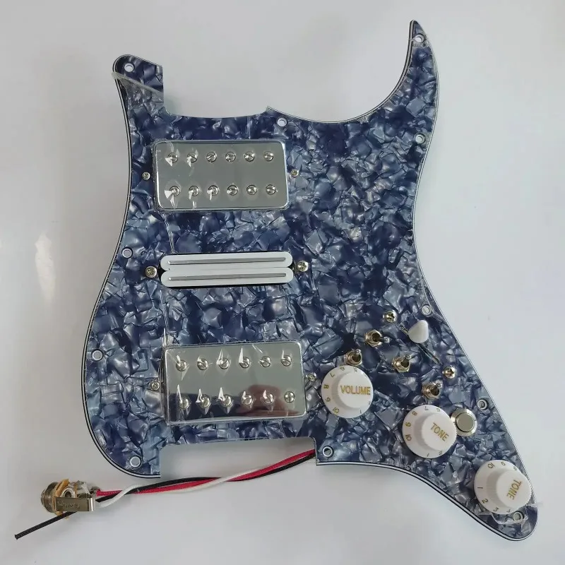 For S/T Electric Guitar  HSH Prewired Pickguard Set with Kill Switch & Chrome Humbucker Pickups