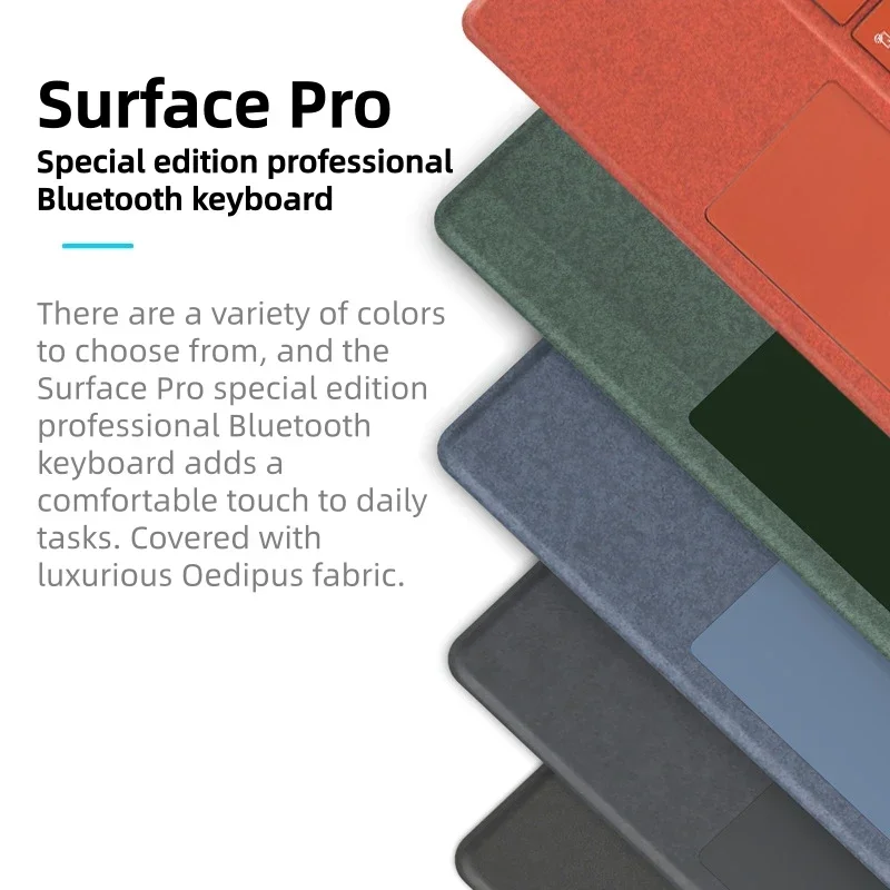 2025 New Color Microsoft Surface Pro 8/9/X/10/11 Bluetooth Magnetic Keyboard with Pen Slot,Touchpad and 7-color Backlit Keyboard
