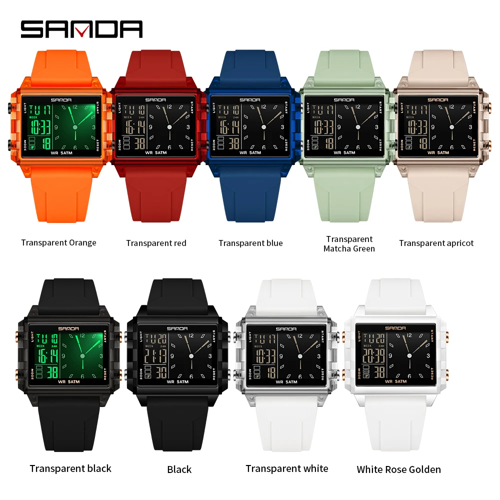 SANDA 6273 Men's Waterproof Dual Time Watch