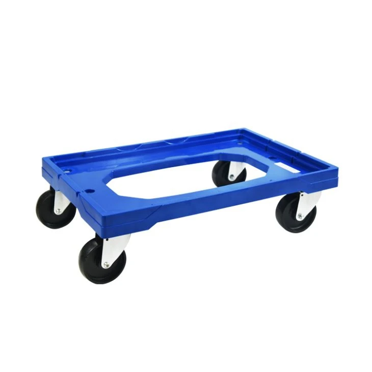 Uni-Silent 250kgs Easy Carry Tote Plastic Container Moving Small Size Warehouse Platform Dolly PLA250B-ZDL