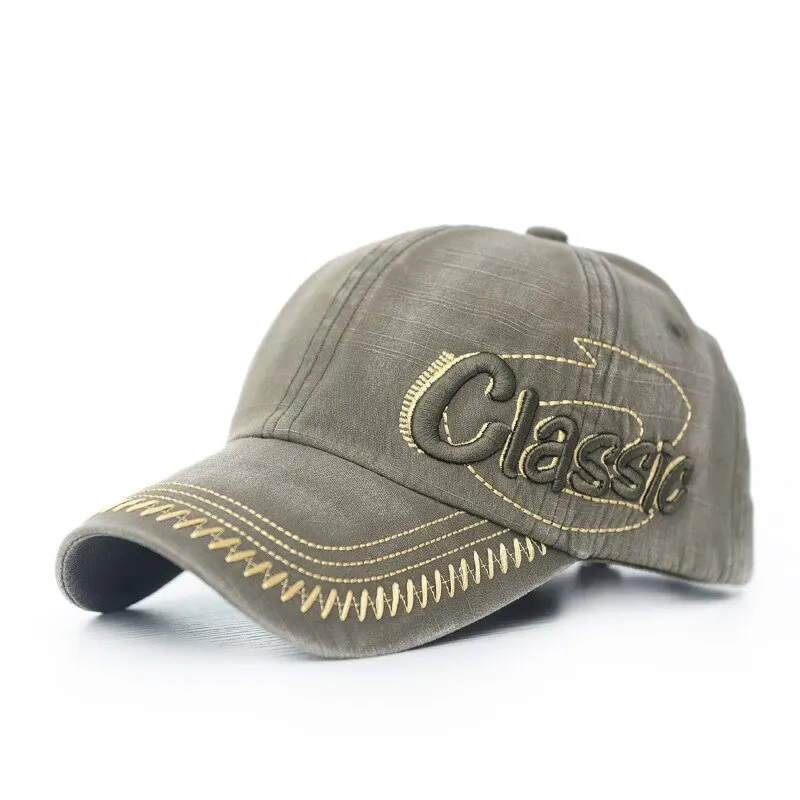 Korean Version Trendy New Spring Men'S Baseball Cap Washed Old Hat Vintage Letter Three-Dimensional Embroidered Visor Hat image 2