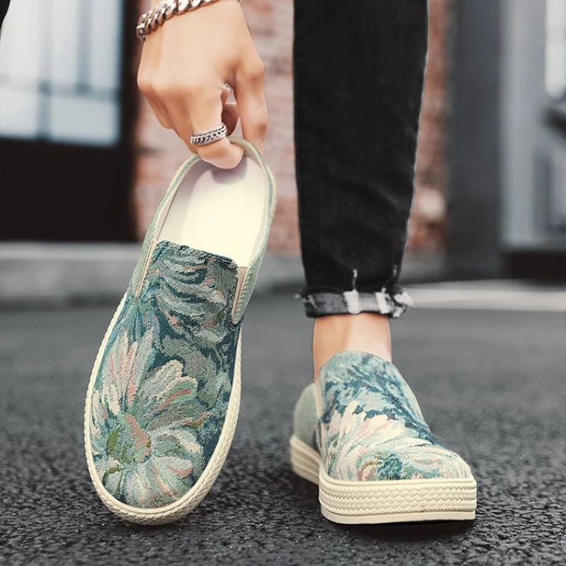 

Уличные дышащие парусиновые тапочки для мужчин, повседневная модная обувь Mascullino высокого качества, дешевые мужские сандалии Y2k с жидкостной резиной