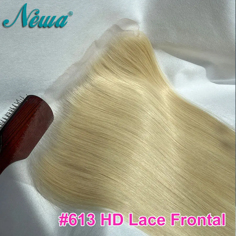 Newa Hair Invisible HD Lace #613 Hair 13x6/13x4 HD Lace Frontal Only 5x5 HD Lace Closures Straight & Body Wave #613 Human Hair