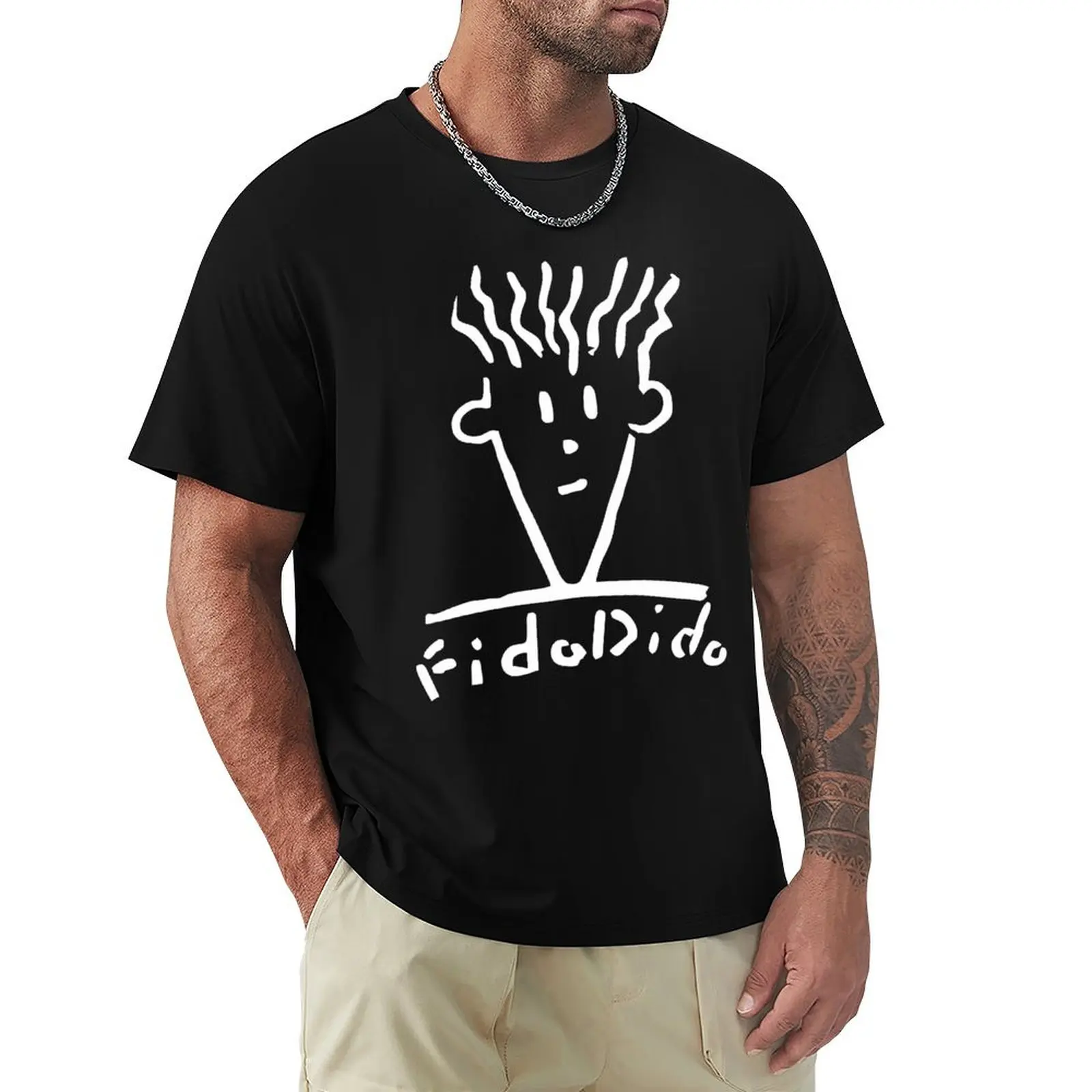 Fido Dido Face T-Shirt korean fashion oversized aesthetic clothes cotton graphic tees mens designer clothes