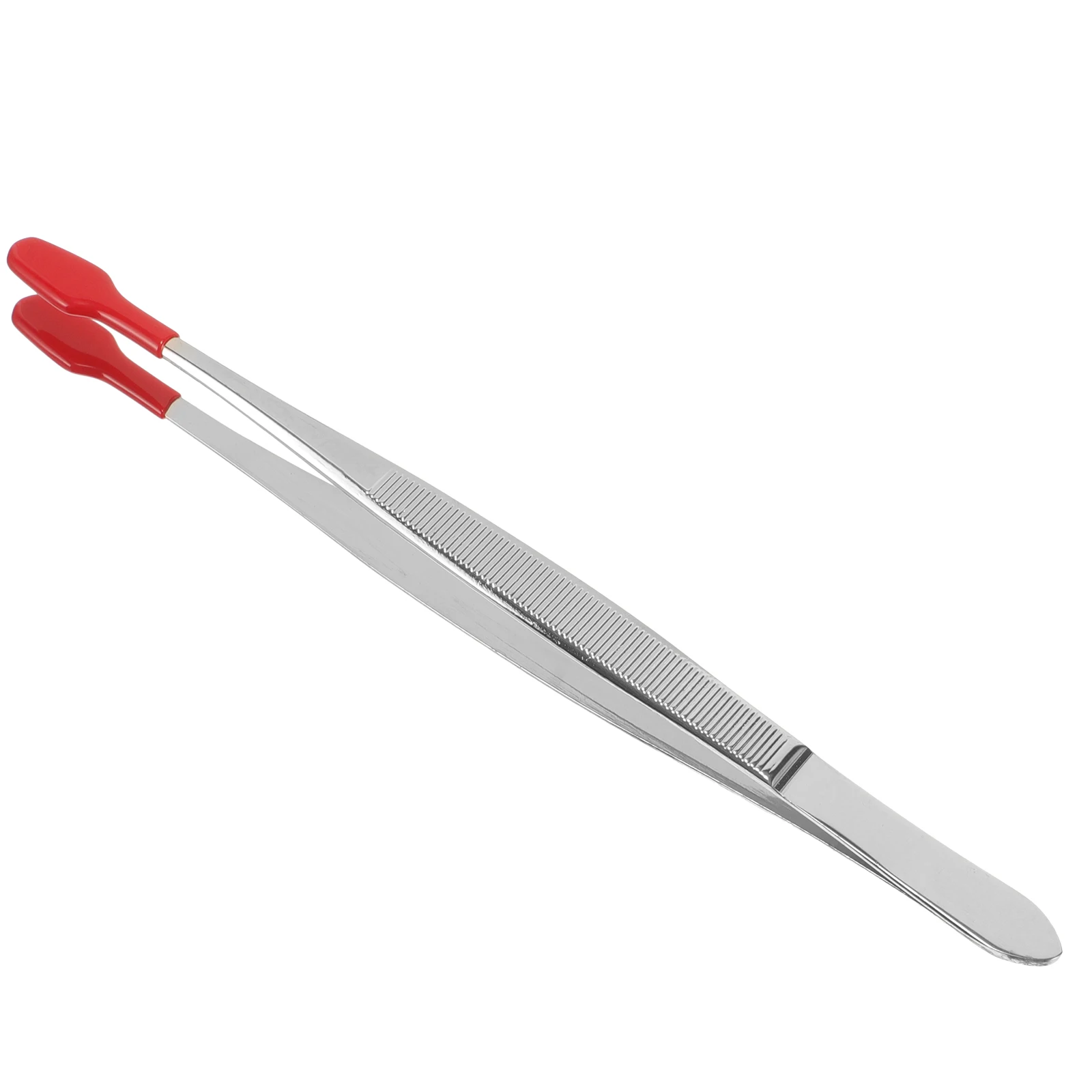 

Rubber Coated Tweezers Crafting Short Hair Flat Stainless Steel Long for Crafts