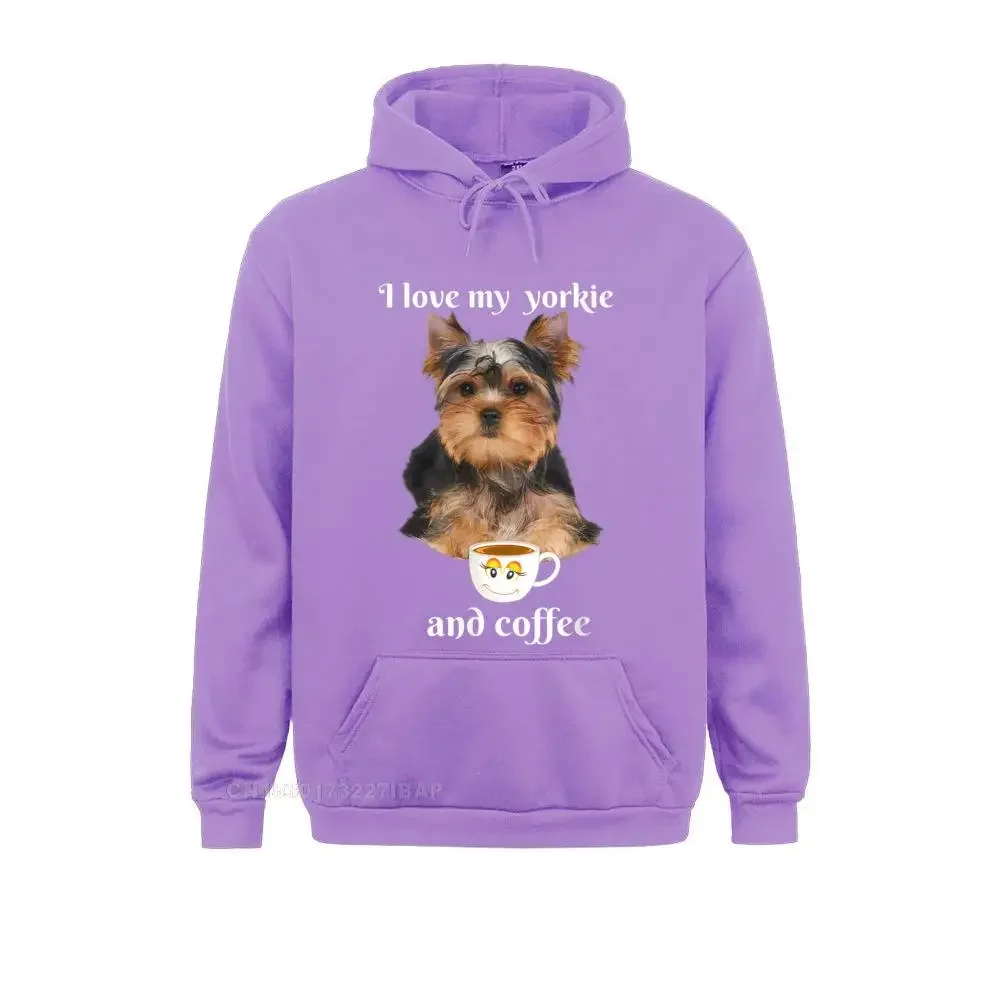 Funny yorkie T shirt I love my yorkie and coffee funny tee Birthday Hoodies Male Sweatshirts Chinese Style Clothes New Fashion