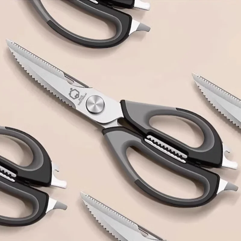 High quality stainless steel multi-functional kitchen scissors, plastic handle, chicken bone scissors, sharp not hurt hands