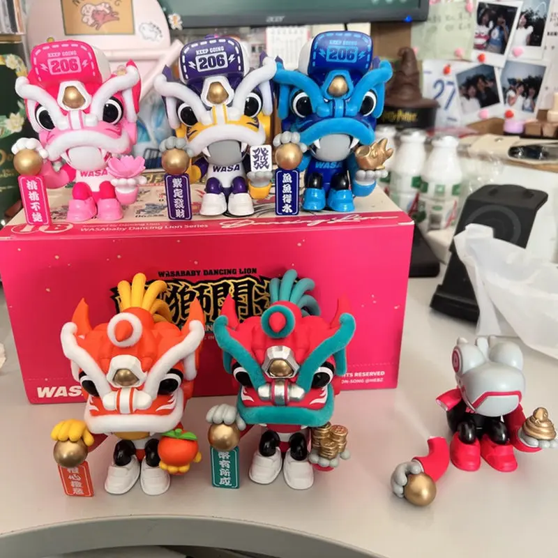 

Authentic Wasa Lucky Lion Dragon Toy Mystery Box Snake Year Christmas Gift Trendy Blind Box Collectible Figurine Wealth Attracto