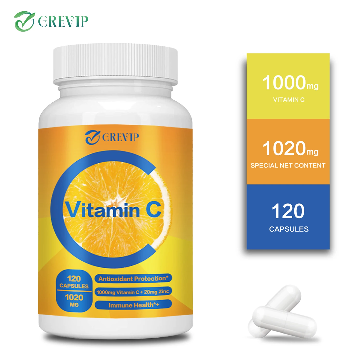 

Vitamin C - High Absorption Rate, Antioxidant, Enhances The Immune System, Replenishes Collagen, Non-GMO
