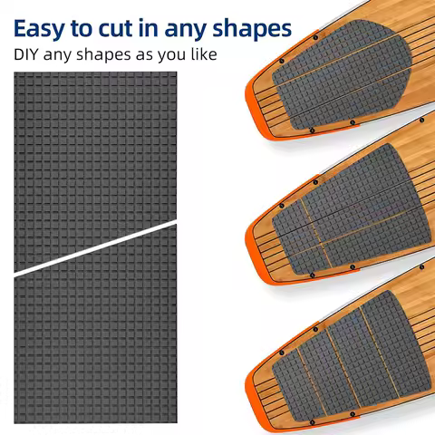 Surf Traction Pad Deck Grip Mat 120*30CM EVA Foam Boat Deck Mat Self-Adhesive Trimmable Sheet Anti Skid Water Sport Flooring