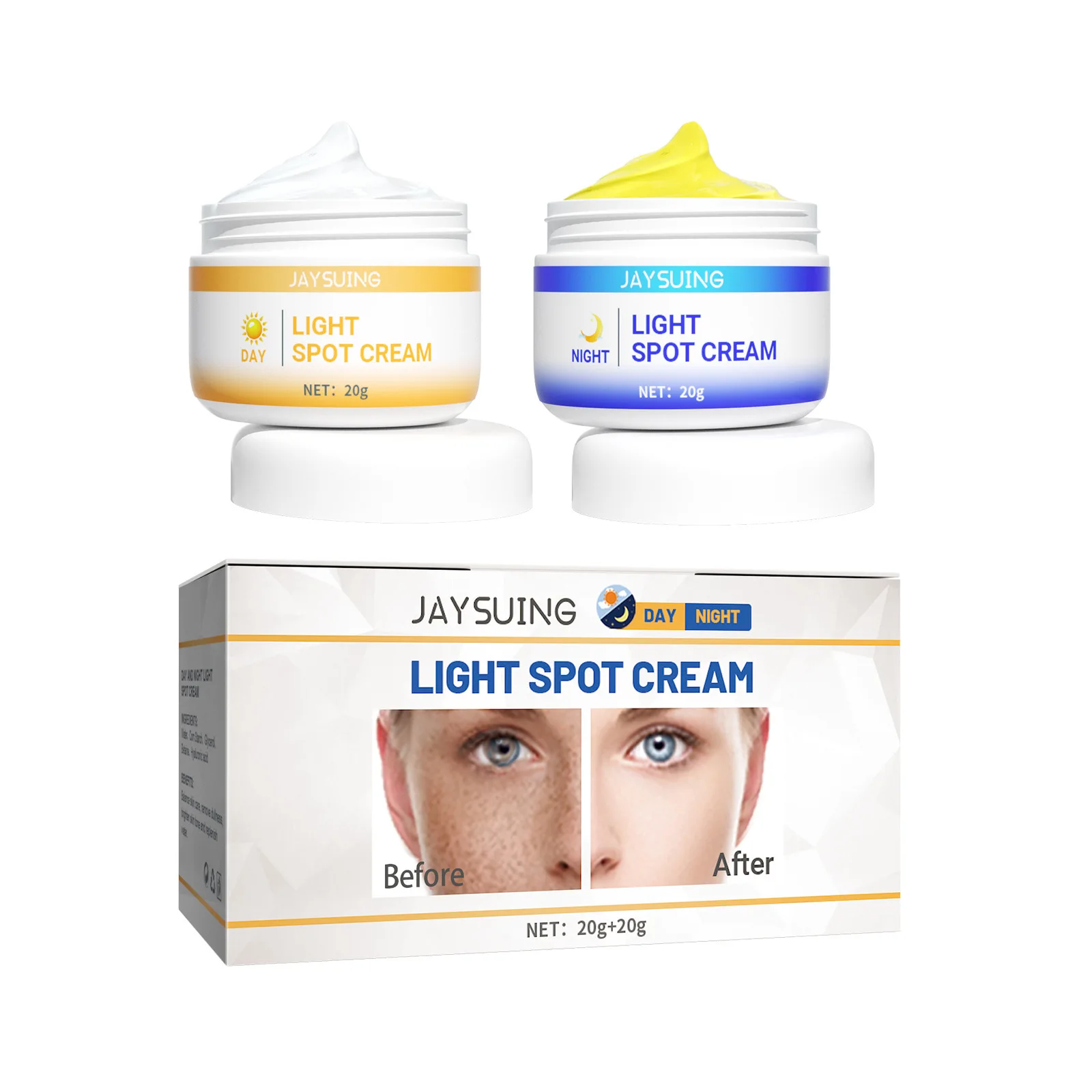 Snelle verzending Jaysuing verhelderende gezichtshuid met whitening melasma vlek whitening cream (2 stuks)