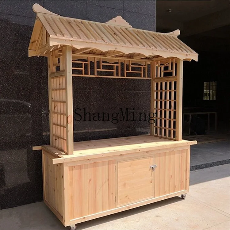 CL outdoor mobile truck wooden stall car ancient town food street snack car stall