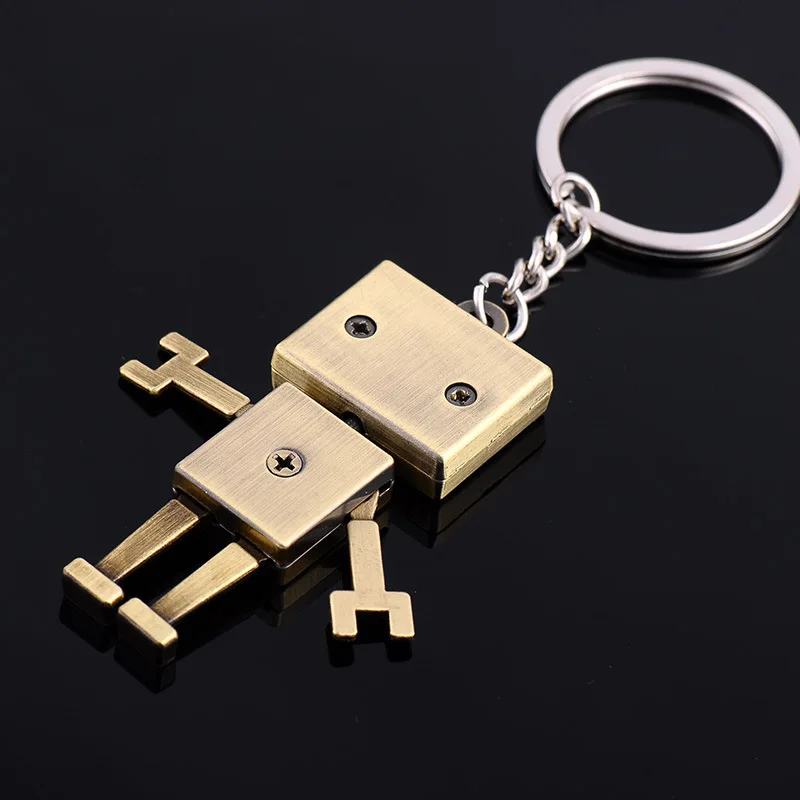 Creative Movable Robot Keychain Cartoon Pendant Keyring Chain Small Gift Car Keychain