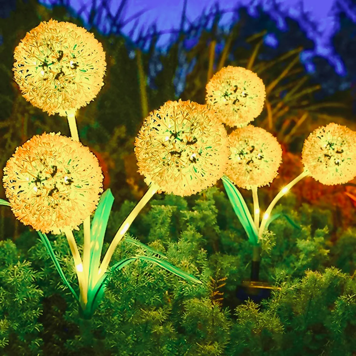 

Solar Outdoor Lights Deco,42LED 2Modes 3IN1 Solar Dandelion Flowers Waterproof Solar Powered for Garden,Yard Decor (Warm White)