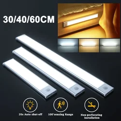 Motion Sensor LED Cabinet Lamp Wireless Dimmable LED Night Light Rechargeable Lamp for Kitchen Wardrobe Aisle Closet Tube Light