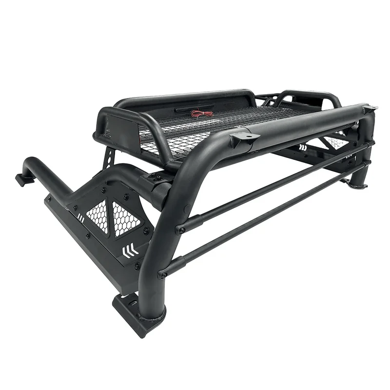 High Quality Replacement 4x4 Off-Road Black Stainless Steel Bed Rack Roll Bar with Basket For NP300 Tacoma FJ Cruiser Colorado