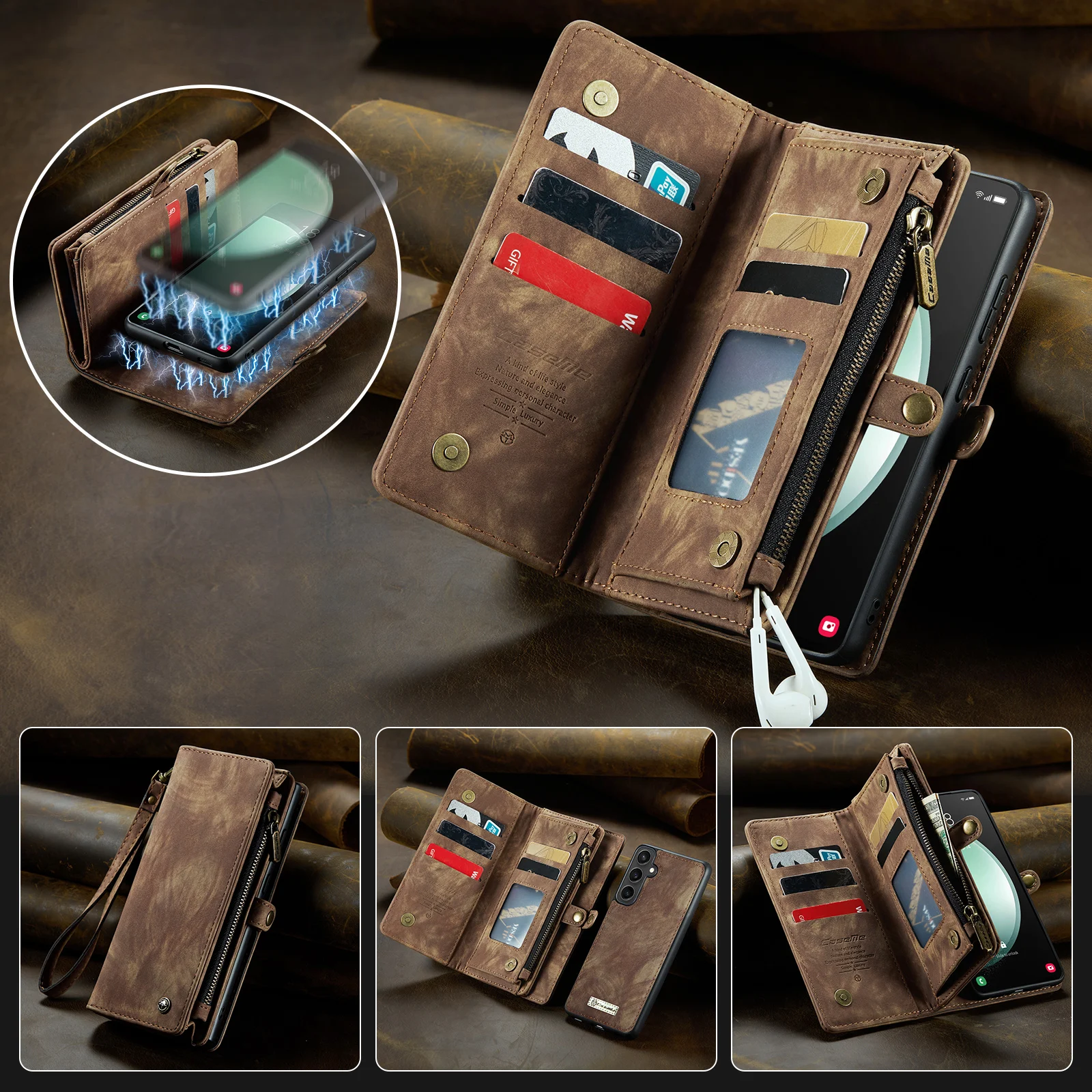 

For Samsung Galaxy S22 S23 S24 S25 Ultra Plus Case Flip Leather Wallet Cover For Samsung Galaxy S25 Edge S23 Plus FE S24 Ultra