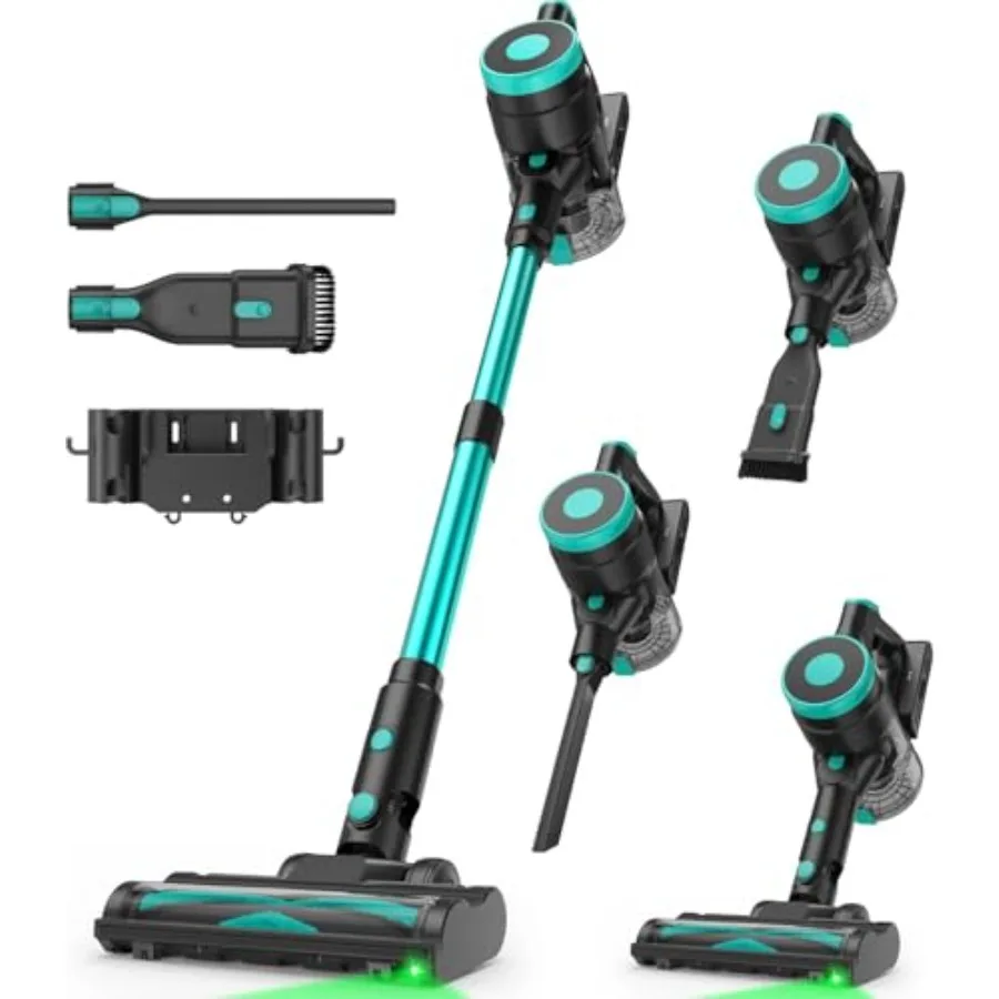 

350W Cordless Vacuum Cleaner45Mins Runtime Vacuum Cleaners for Home Anti-Tangle and 1.5L Dust Cup Lightweight Vacuum for Hardwo