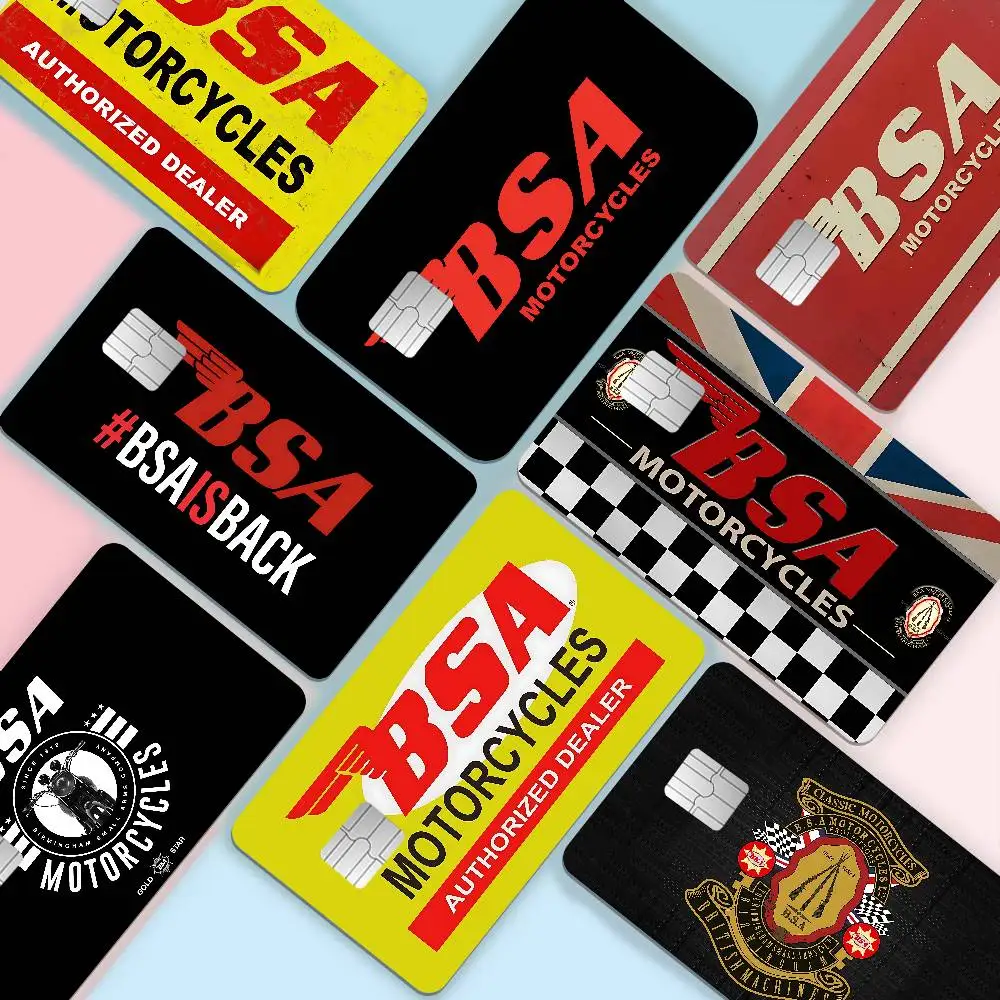 BSA Retrofit Motorcycle Anmie Sticker Film Skin Cover for Credit Card Debit Bank Card Front