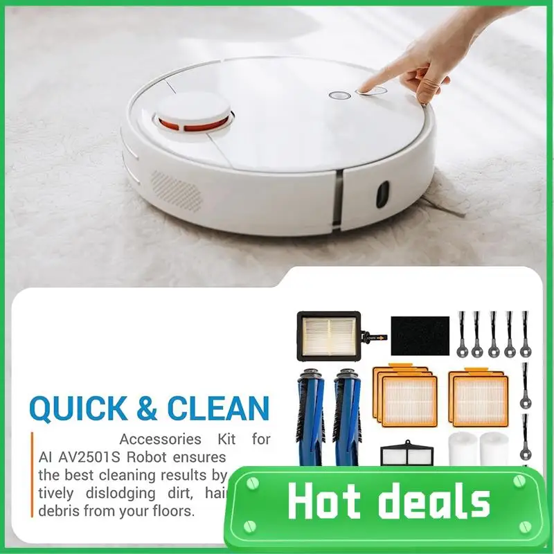 A74x-para tubarão ai av2501s av2501ae rv2502ae rv2520aous robô aspirador de pó rolo escovas laterais filtros kit