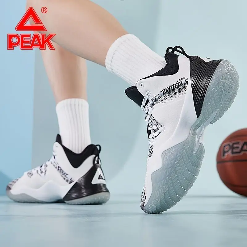 

PEAK Basketball Shoes for Men 2024 New Men's Shoes Mesh Breathable Practical Shock Absorbing Wear Resistant Sport Shoes Sneakers