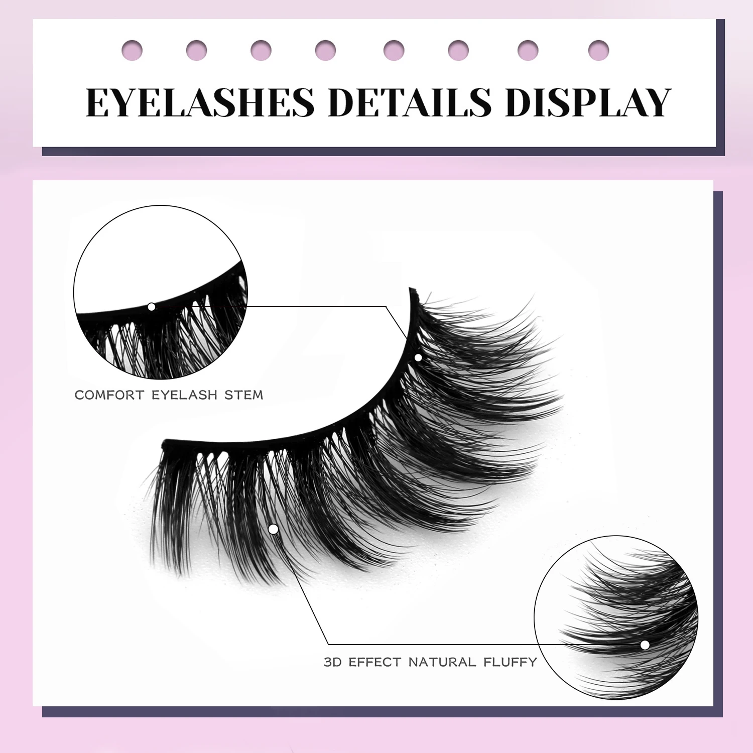 3D Mink Soft False Eyelashes, Natural Look