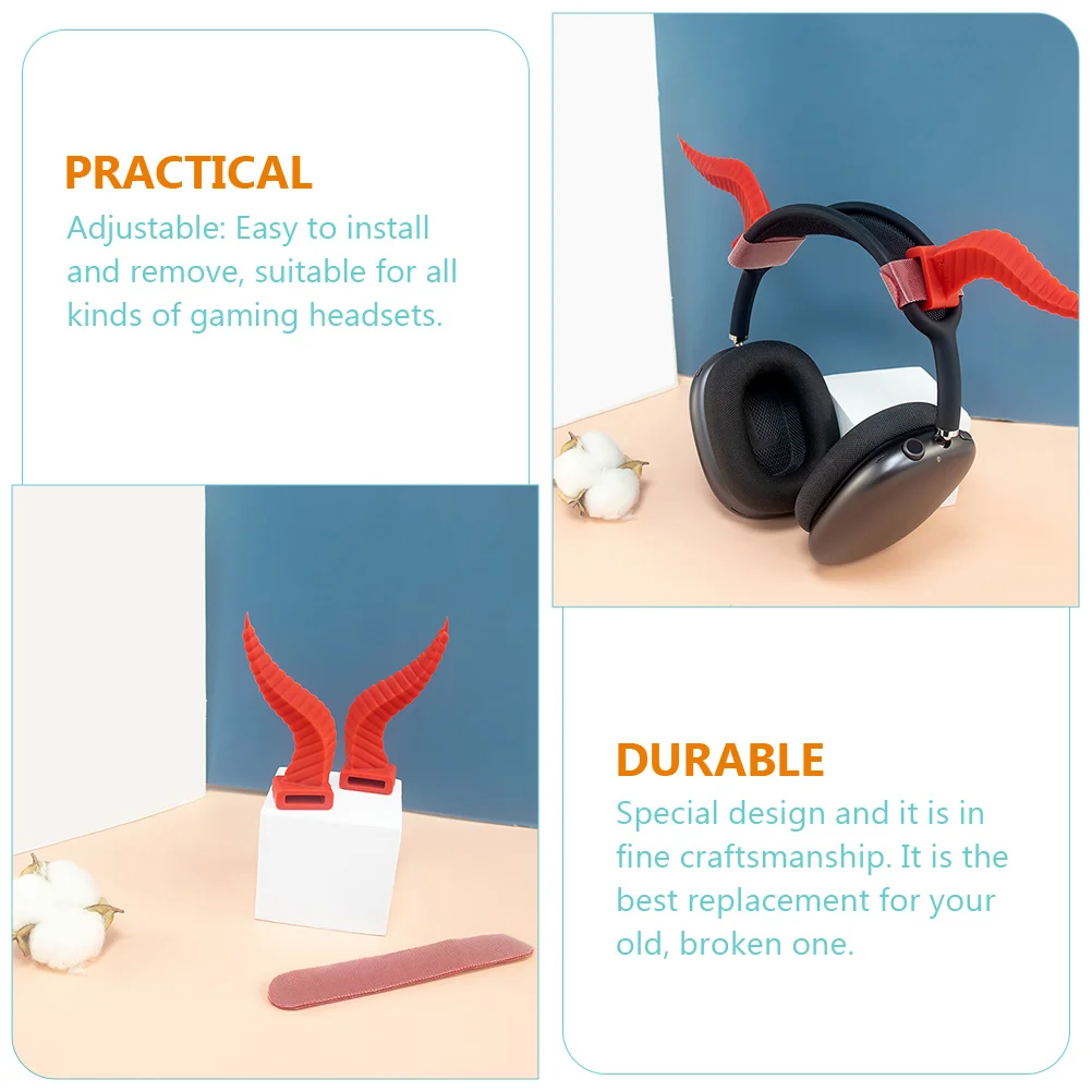 Cuffie decorative con corno di mucca Cuffie in silicone Decori Attacco per demone dell'orecchio Bambino