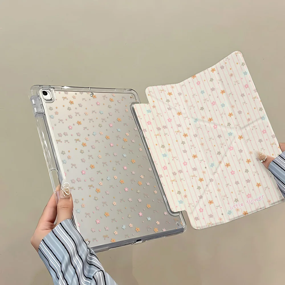 Cute Flower Case For iPad A16 11th 2025 Air 11 13 M2 M3 Pro 11 12.9 13'' 10th 9th 8th 7th 10.2 Air 4 5 Case With Pencil holder