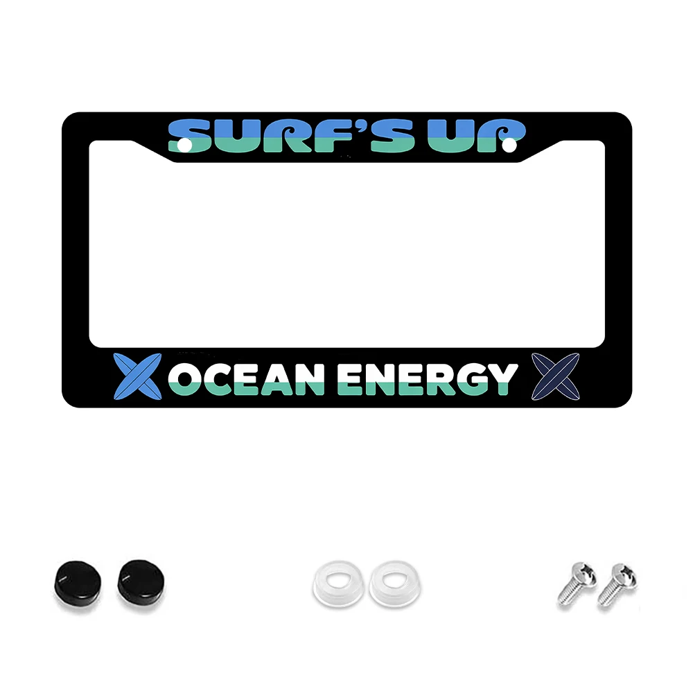 

1 шт. Черный, синий, зеленый Surf's Up Ocean Energy Рамка номерного знака с 2 отверстиями, алюминиевый материал, 6x12 дюймов, с комплектом винтов, ретро N
