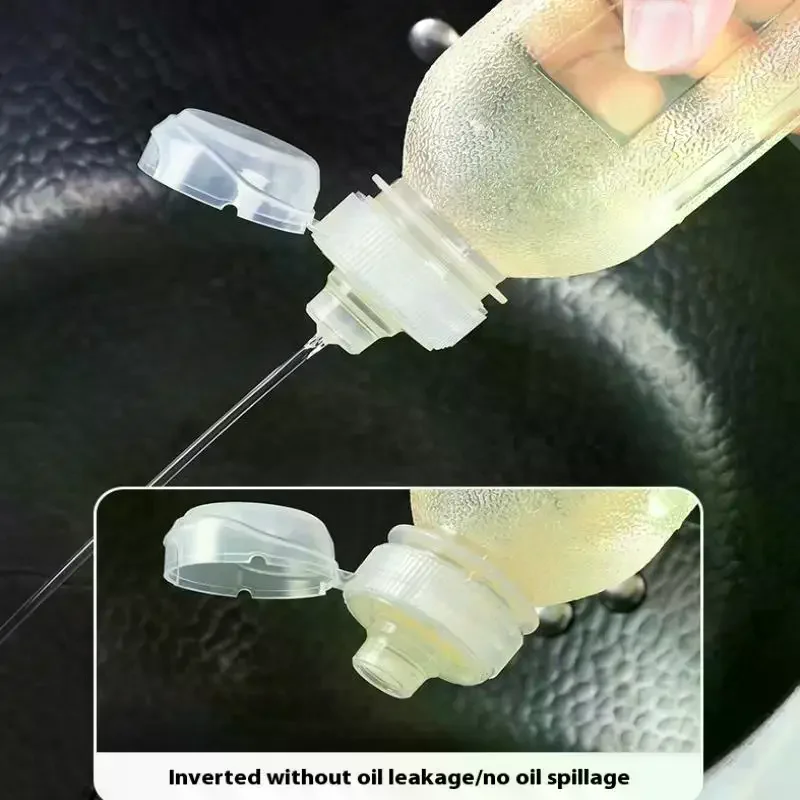 Oil Dispenser Full Is 300/500ml Bottle Kitchen Plastic Condiment Squeeze Bottles BBQ Sauce Kitchen Olive Oil Squirt Bottle 4pcs