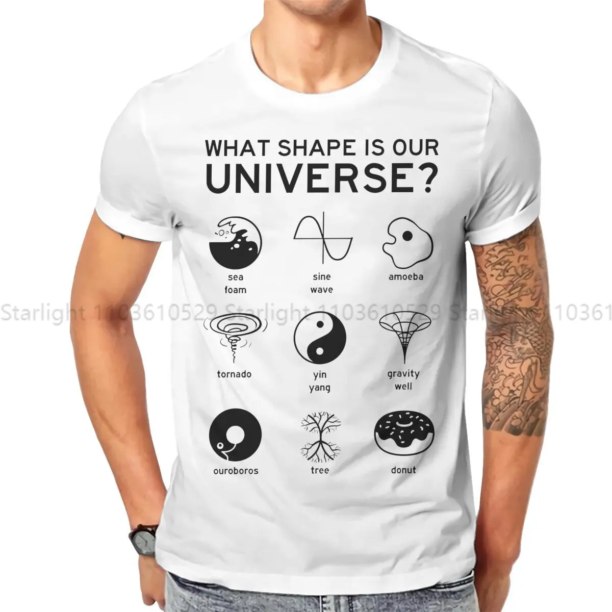 3 Body Problem Newest TShirt for Men What Shape Is Our Universe Round Collar T Shirt Personalize Gift Streetwear