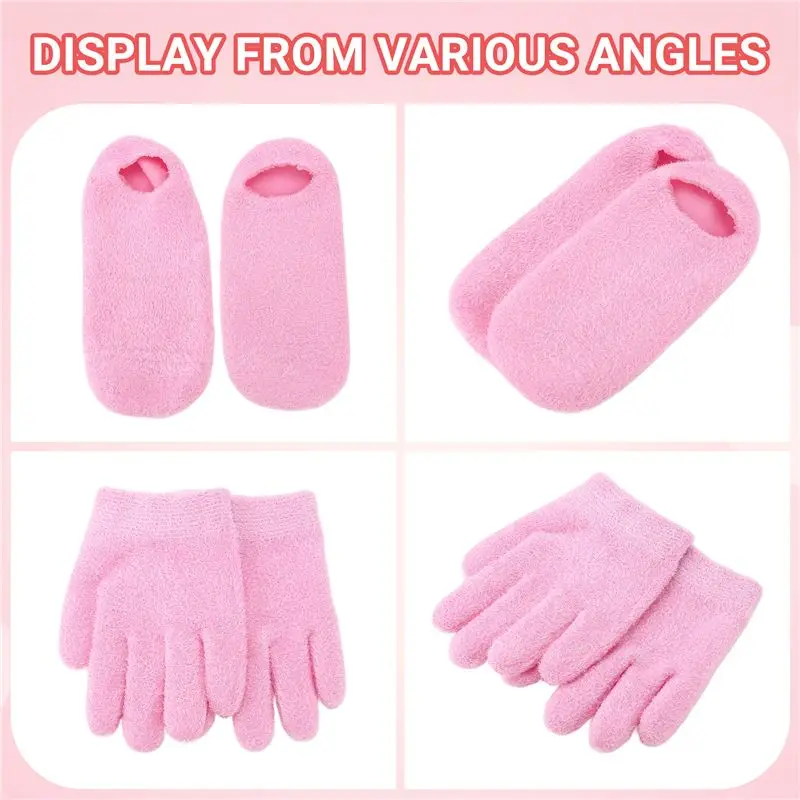 A67P-Moisturizing Gel Socks Gloves Set Hands Feet Skin Whitening Care Beauty Spa Treatment Hydrating Cool Soft Cotton Heel Booti