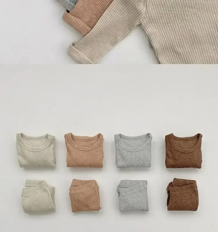 Herbst Winter Brach Thermo-unterwäsche Anzug Baby Kleidung Sets Jungen Mädchen Pyjama Sets Baby Warme Nachtwäsche Kinder Kleidung – Detail 4