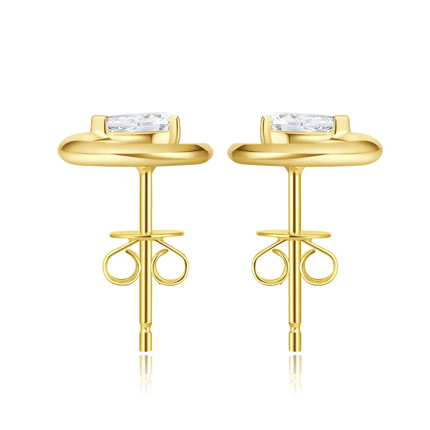 NGIC/NGTC Certificated Geometry Stud Earings 18K Gold Lab Grown Diamond Earrings Fine Jewelry Wedding Anniversary