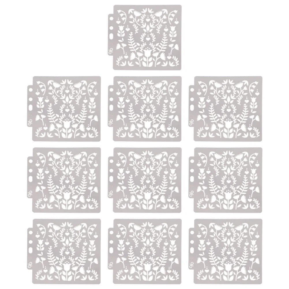 

10 Pcs Drawing Stencils Templates Reusable Mask Art Painting Craft Hollow Out Sheets Plastic For Cake Coffee Paper School