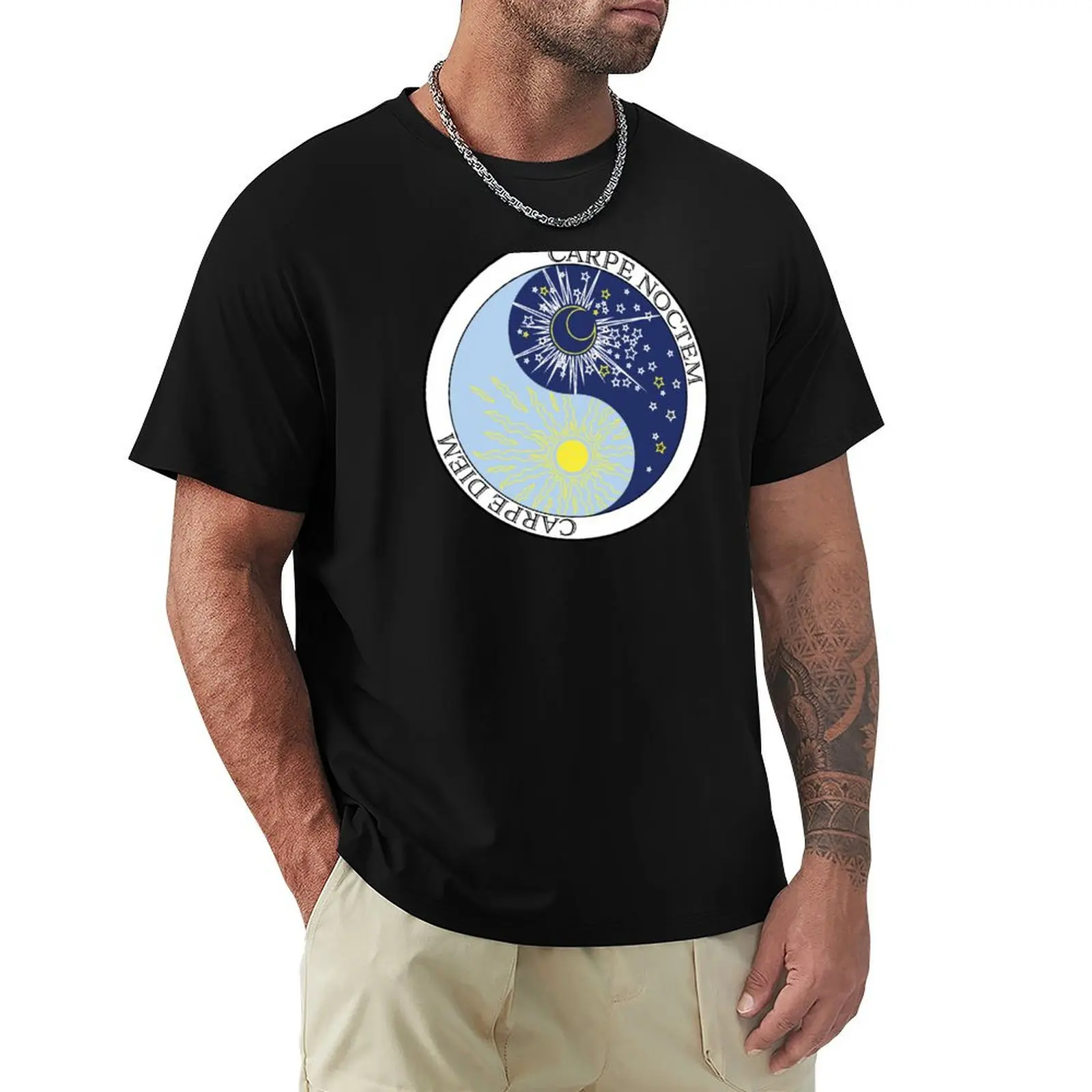 Carpe Diem AND Carpe Noctem T-Shirt Basic Solid Color Short Sleeve T-Shirt
