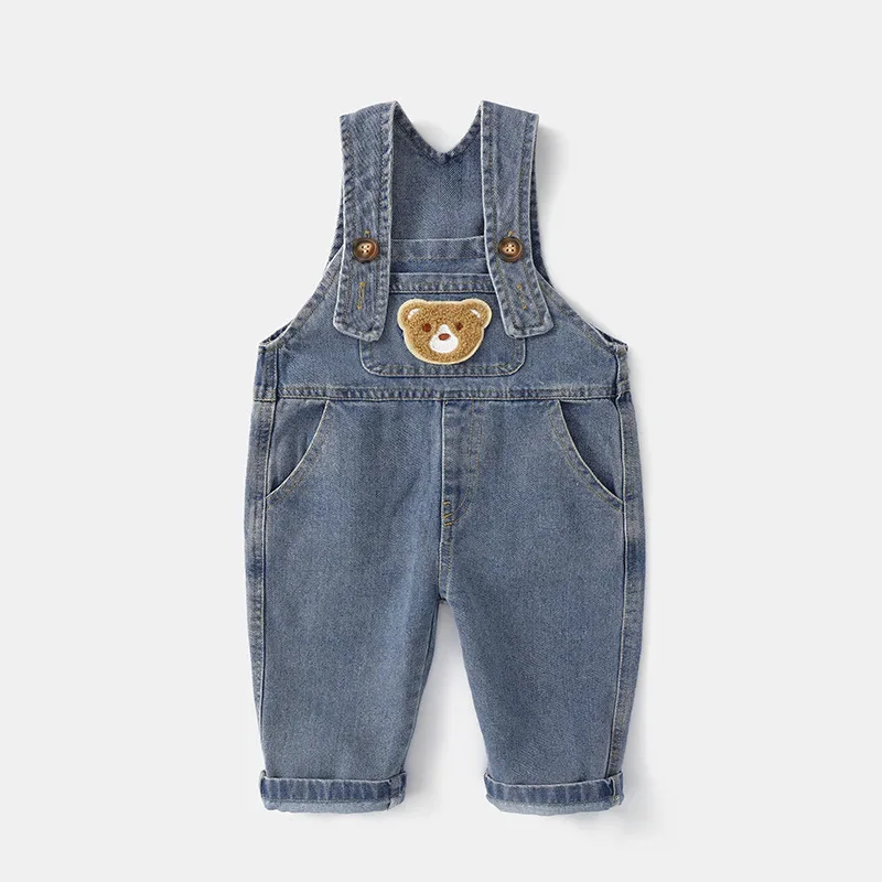 Soft Cotton Baby Boys Overalls Spring Autumn Kids cartoon Long Pants Casual Girls Jumpsuits Children Clothes SuspenderTrousers