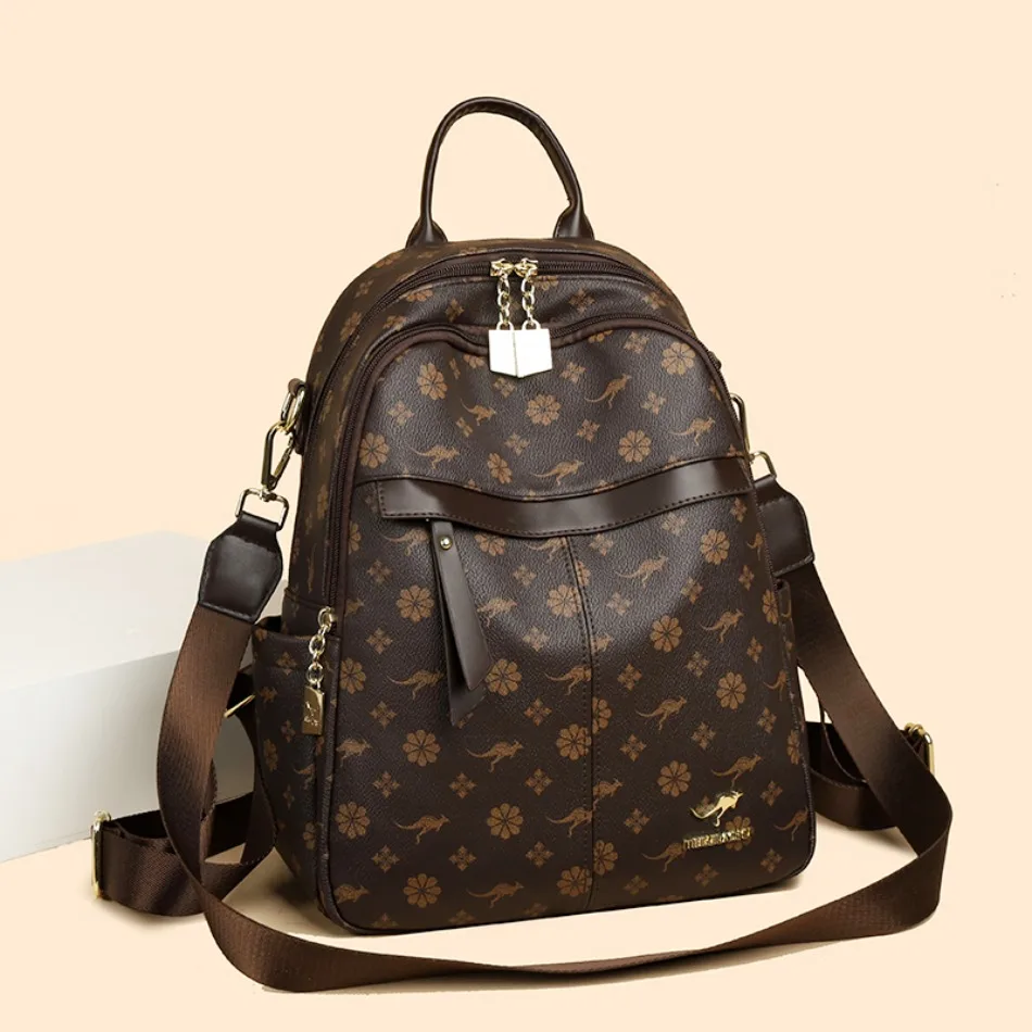 

New Classical Fashion High Quality Soft Leather Travel Backpack Women Large Capacity Luxury Shoulder Bags School Bag Backpacks