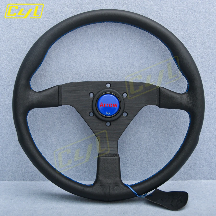 JDM Universal Racing Microfiber Leather Steering Wheel 14inch 350mm Drifting Sports Steering Wheel