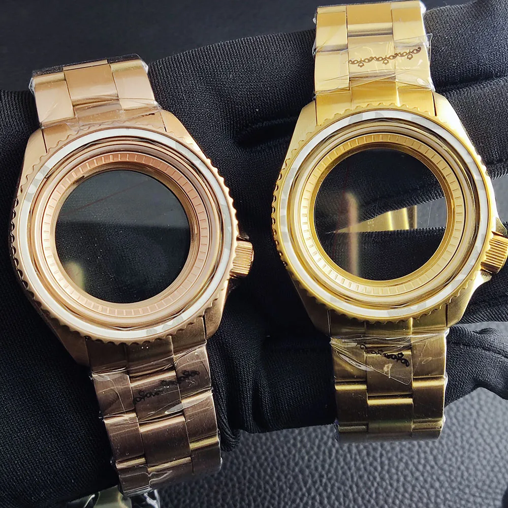 41.5mm  Case Fit NH 35 NH36 Movement Waterproof Case Stainless Steel Strap Convex/Plane Sapphire Glass Watch Accessorie