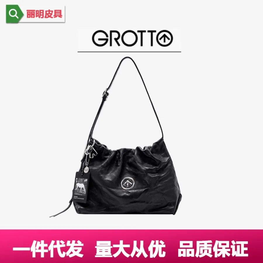 

【New style】GROTO has been happy for 25 years Maplethorpe joint garbage bag sheepskin commuting large-capacity single-shoulder -