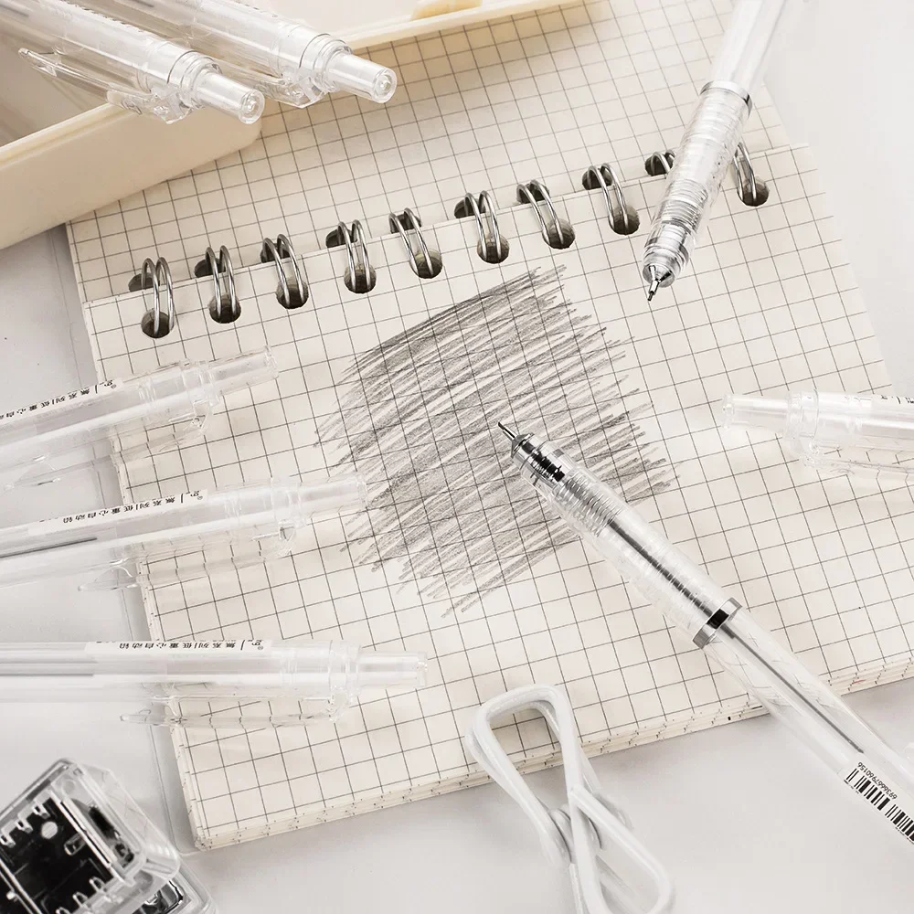 1pc High Profile Level Automatic Pencil 0.5/0.7mm Simple Drawing Pencil Transparent Bar Low Center