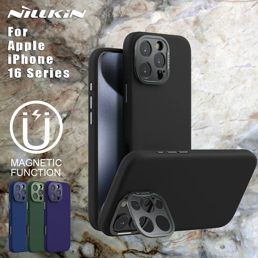 

Nillkin for iPhone 16 Pro Max / 16 Pro Case Magnetic LensWing Shockproof Silicone with Stand Camera Protection Back Cover